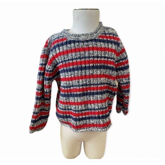 Baby Boys Old Navy Chunky Cozy Cabin Striped Sweater - Sz 6-12 mo - Picture 1 of 3